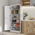 thumbnail image 2 of HOMCOM Armoire de Rangement pour Garde-Manger de Cuisine, Garde-Manger à 6 Niveaux avec 4 Portes, Blanc, 2 of 10