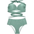thumbnail image 4 of EQWLJWE Maillot de Bain Bikini Deux Pièces pour Femme, Acier Uni Fendu, 4 of 4