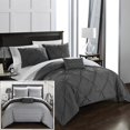 thumbnail image 1 of Chic Home Jacky Ensemble de Literie Réversible 4 Pcs avec Couette, Grand Lit/Grand, Gris, 1 of 4