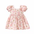 thumbnail image 1 of Penkiiy Robe d'Été pour Bébé Fille Marguerite Col Rond Manches Bouffantes Nœud Manches Courtes Robe Princesse 18-24 Mois Rose Offre d'Été 2023, 1 of 9