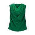 thumbnail image 4 of ohmzyzo Camisole pour Femmes Sans Manches à Col Bénitier, Drapé, devant Froncé, Blouse Tendance pour Sorties, Hauts de Bureau Basiques, Tunique, 4 of 6