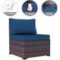 thumbnail image 4 of Kullavik 6 Pieces Patio Furniture Sets All Weather Outdoor Sectional Sofa Manual Weaving Wicker Rattan Patio Conversation Set with Cushion and Glass Table (Navy Blue), 4 of 7