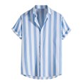 thumbnail image 1 of Birdeem Chemises pour Hommes Hommes Décontracté Mode Imprimé Col Rabattu Manches Longues Chemise Respirante Blouse Hauts Manches Courtes Col Rabattu Blouse Chemise, 1 of 10