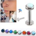 thumbnail image 2 of Opal Crystal Body Piercing Lip Nose Stud Labret Ring Bar Club Jewelry 6-8mm, 2 of 8
