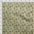 thumbnail image 4 of oneOone Georgette Viscose Olive Green2 Fabric Animal Sewing Material Print Fabric By The Yard 42 Inch Wide, 4 of 4