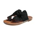 thumbnail image 1 of CEHVOM Women Open Toe Slide Bow-Knot Comfy Sandals Slippers Low Heeled Shoes, 1 of 5