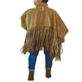 thumbnail image 2 of Womens Turtleneck Fringe Tops Solid Color Batwing Sleeve Plus Size Poncho Oversized Tassel Sweatshirt, 2 of 5