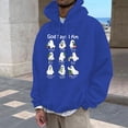 thumbnail image 2 of LUOGENLI Chandails à Capuchon pour Hommes Design Graphique Chandail à Capuchon d'Halloween pour Hommes à Imprimé Décontracté Coupe Ample Chandail Molleton à Enfiler pour Automne Hiver Confortable Mode Urbaine Chandails à Capuchon pour Hommes Graphique Rose Bleu1 Taille TTTG, 2 of 4
