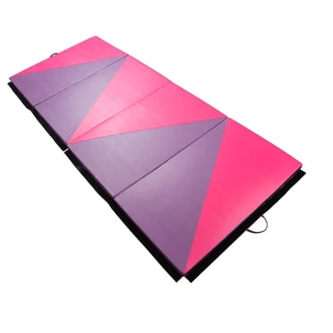 Soozier PU Exercise Gym Mat Stretching Yoga Sport Tumbling Pad, Pink and Purple