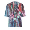 thumbnail image 3 of CHUANK Chemises pour Femmes Dames Liquidation T-Shirts d'Été Décontractés pour Femmes Col Rond Manches Courtes Imprimé Floral Chemise Ample Hauts, 3 of 6