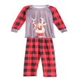 thumbnail image 2 of Pyjamas de Famille Assortis avec T-Shirt Imprimé de Cerf et Plaid, 2 of 6
