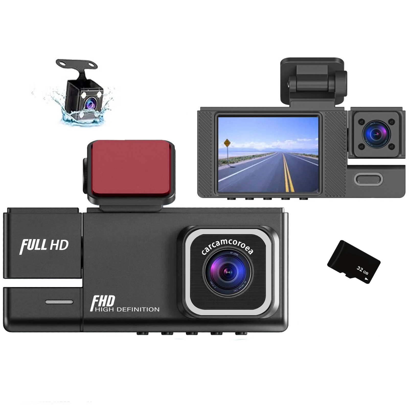 Danhjin Dash Cam Dash Cam Front And Rear With 32G Card 1080P Dual Dash Camera for Cars 170 Degrees Wide Angle.0'' Screen Dashcam-Sensor Loop Recording Wdr Night Vision