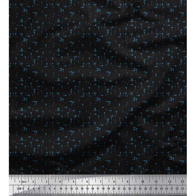 Soimoi Poly Georgette Fabric Dots Shirting Print Fabric by Yard 52 Inch Wide