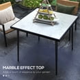 thumbnail image 4 of Outsunny Table à Manger d'Extérieur pour 4, Table à Manger Carrée pour Patio, Blanc, 4 of 10