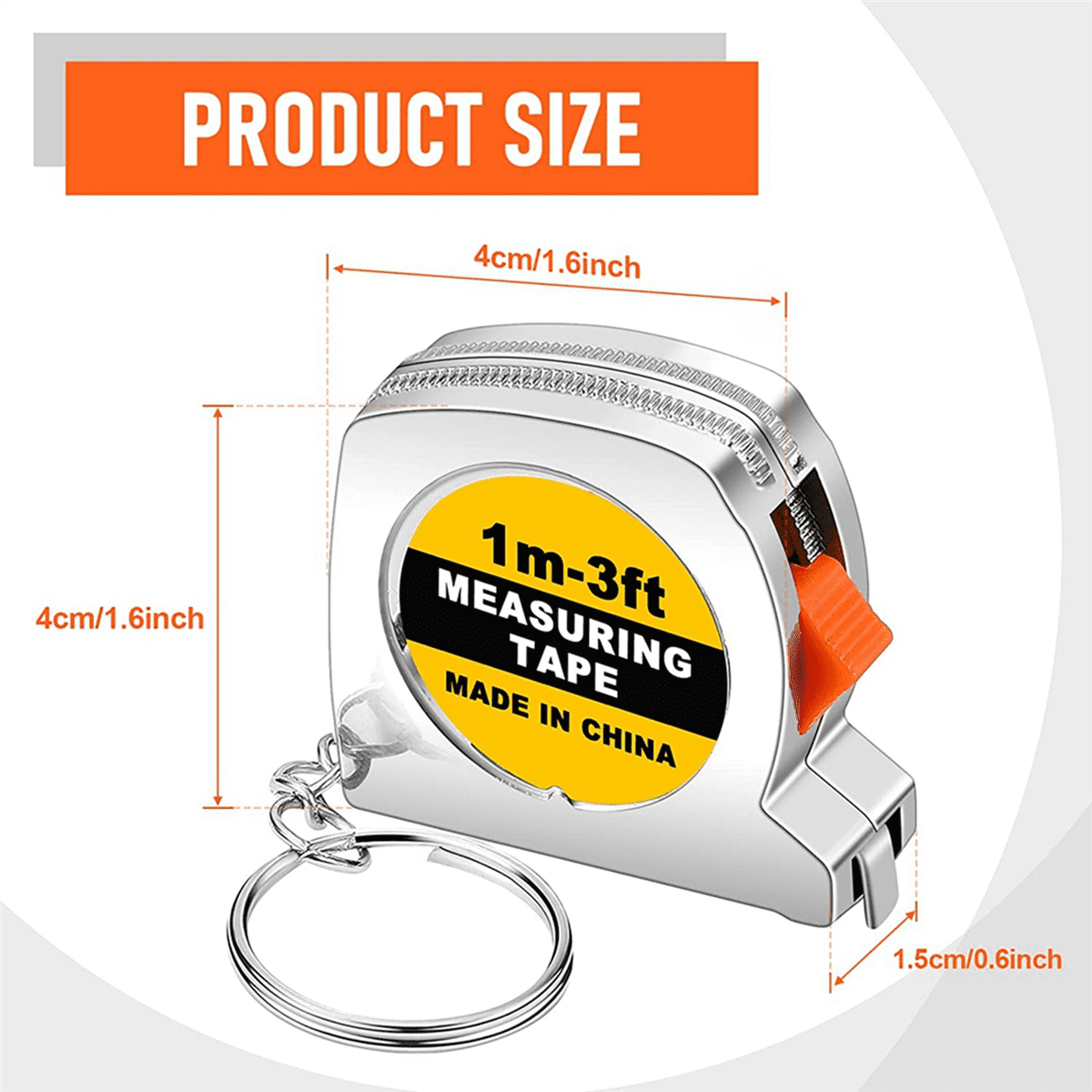 100 Pcs Keychain Tape Measure Tape Measure Functional Pocket Tape Measure Small Tape Measure Retractable for Adult Kids