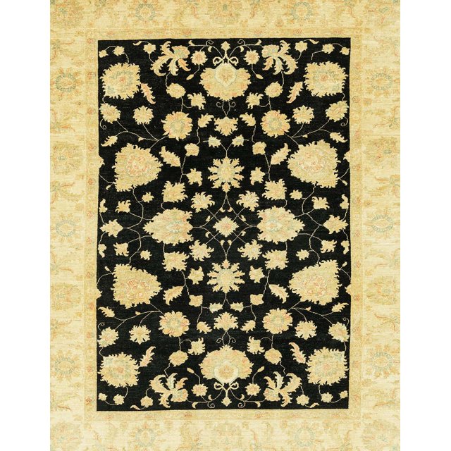 Ahgly Company Indoor Rectangle Abstract Mustard Yellow Oriental Area Rugs, 6' x 9'