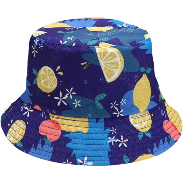 LinYooLi Chapeau Seau pour Femmes Motif Fruits Frais Réversible Chapeau de Pêcheur pour Hommes Adolescent Unisexe Sport Protection Solaire