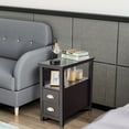 thumbnail image 4 of Gymax End Table Space-Saving Rectangular Bedside Table W/ 2 Drawers & Shelf Espress, 4 of 10
