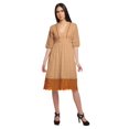 thumbnail image 1 of Moomaya Robe à Manches Courtes pour Femmes Robe de Soirée en Coton Imprimé Tenue Décontractée, 1 of 4