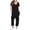 AA-Black, variant on QATAINLAV Women's Loose Jumpsuits 2025 Summer One Piece Short Sleeve Overalls Solid Casual V Neck Wide Leg Jumpsuit with Pockets Orange XXL