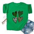 thumbnail image 4 of QIPOPIQ T-Shirts à Manches Courtes pour Femmes à Col Rond T-Shirts de la Saint-Patrick T-Shirts pour Dames Shamrock T-Shirt Vert T-Shirts de la Saint-Patrick T-Shirts Léopard Cœur T-Shirts Amples pour les Fêtes T-Shirts Graphiques Aubaines, 4 of 4