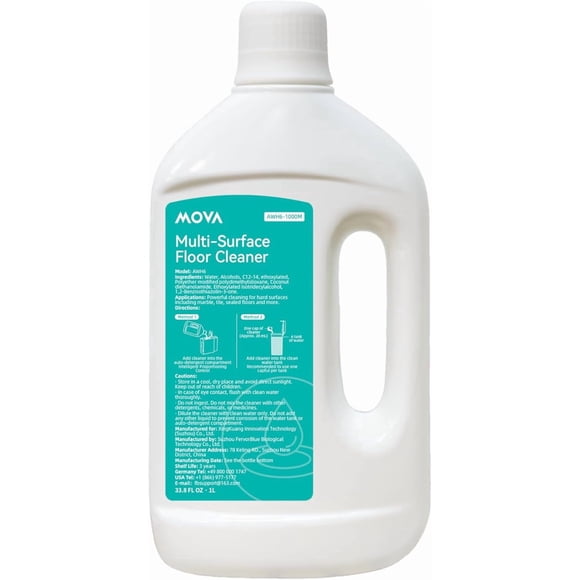 MOVA Robot Vacuum Cleaning Solution Floor Cleaner for Hardwood, Tile, and Hard Floors, Compatible with V50 Ultra Complete, P50, P10, S20 Mopping Robot Vacuum (33.8FL OZ)