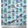 thumbnail image 1 of Soimoi Polyester Crepe Fabric Woodgrain Texture & Cartoon Machine Hardware Fabric Prints by Yard 52 Inch Wide, 1 of 3