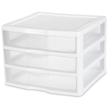 Grand unité de 3 tiroirs de Sterilite en blanc