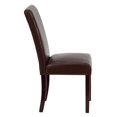 thumbnail image 3 of Chaise Parsons en cuir brun foncé, 3 of 9