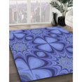 thumbnail image 3 of Ahgly Company Tapis d'Intérieur Lavable en Machine Carré Transitionnel Bleu Ciel, 3 Pieds Carré, 3 of 7