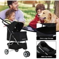 thumbnail image 4 of BestPet Nouvelle Poussette pour Animaux Noire Cage pour Chat et Chien Poussette à 3 Roues Transport Pliant de Voyage T13, 4 of 7
