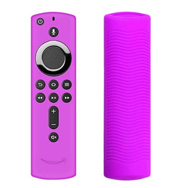 Étui de Protection en Silicone Souple pour Télécommande Amazon Fire TV stick 4k 2e Gén., Antichute, Lavable, Étui Lumineux, Violet