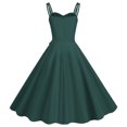 thumbnail image 5 of Robes d'Été pour Femmes 2025 Décontractées Sans Manches Femme au Foyer Soirée Bal Robe Maxi Mode Unie Vert Armée L, 5 of 5