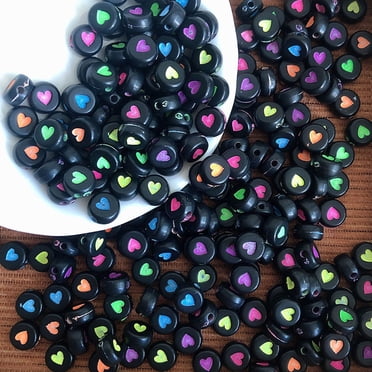 DIY Beading Kit with Assorted Acrylic Oblate Beads and Letter Charms for Bracelet Making