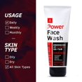 thumbnail image 2 of Ustraa Power Face Wash - 200g - (Pack of 2) - Energize and De-Tan | Dermatologicallyl Tested | Effective Tan Removal | Removes Dead Skin, Brightens Skin, Refresh & Recharge, NO SLS, NO Paraben, 2 of 2