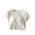 thumbnail image 1 of fatyb Hauts Courts pour Femmes à Manches Courtes avec Soutien-Gorge Intégré Hauts de Sortie Col Ras du Cou Entraînement T-Shirts Basiques Rembourrés, 1 of 3