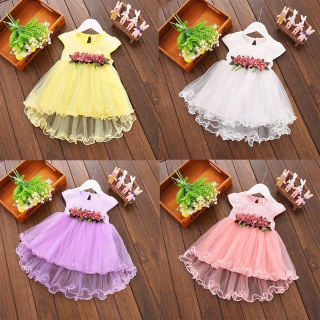 Robe de Princesse pour Bébé, Tout-Petit, Nourrisson, Enfants, Filles, Été, Florale, Robe de Fête, 0-3 Ans