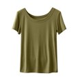 thumbnail image 1 of Yuyuzo Hauts de Pyjama pour Femmes Col Ras du Cou T-Shirts à Manches Courtes Décontractés d'Été Confortables Amples Blouses, 1 of 6