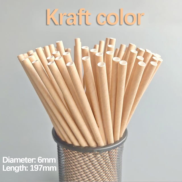 Disposable Paper Straw Beverage Party Dessert Cake Decoration(50Pc)