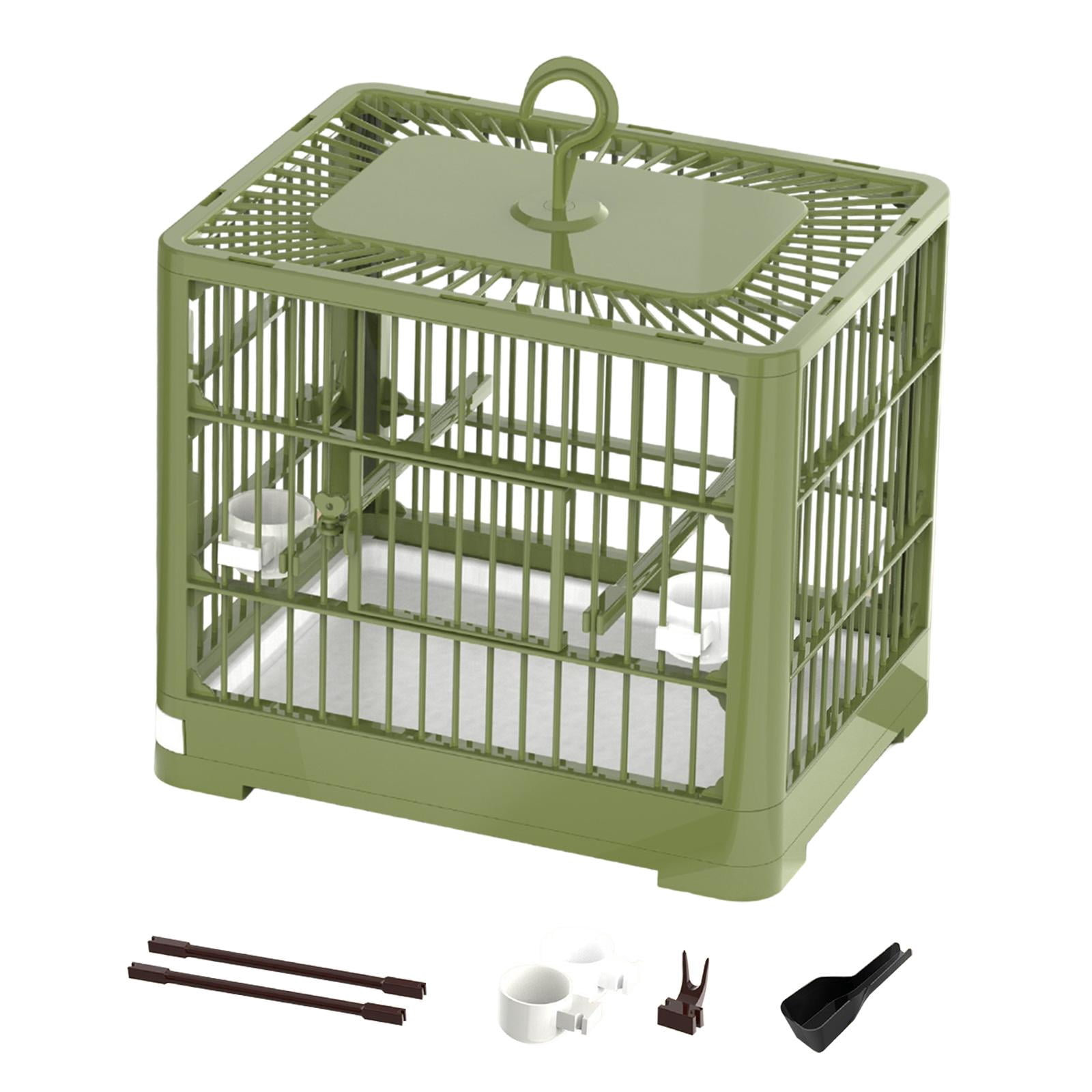 koolsoo Parrot Bird Cage, Parrot Travel Cage, Foldable, Easy to Clean , Pets Accessories green