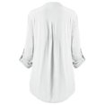 thumbnail image 1 of Women Ladies Large Size Button Solid Lace V-Neck Long Sleeve Shirt Blouse, 1 of 3
