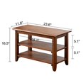 thumbnail image 3 of ACRO Storage Bench Wooden Shoe Bench Rustic Solid Wood Entryway Bench (Brown,23.6"), 3 of 5