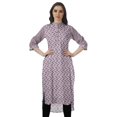 thumbnail image 1 of Moomaya Tunique en Coton à Manches Retroussables pour Femmes Kurti Imprimé Longueur Genou Kurta d'Été, 1 of 6