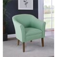 thumbnail image 2 of HomePop Transitional Wood and Fabric Barrel Accent Chair in Textured Aqua Blue, 2 of 12