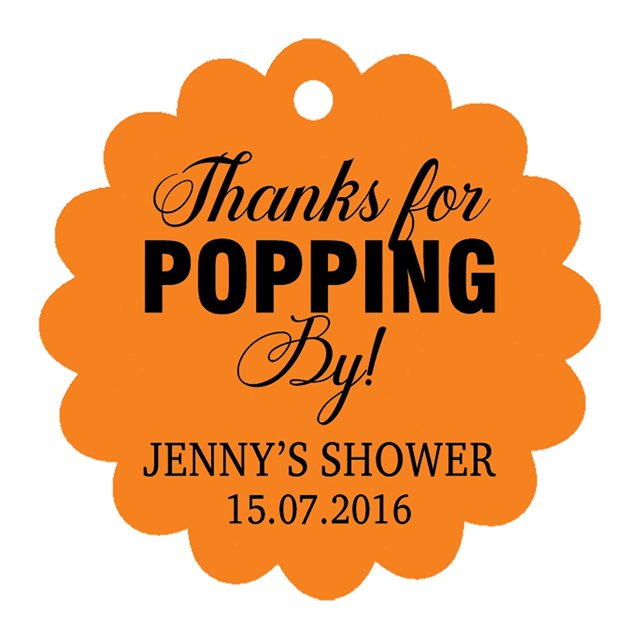 100 PCS Personalized Baby Shower Favors Tags Custom Quote Thank You For Popping By Baby Shower Gift Hang Tags