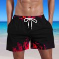 thumbnail image 2 of LMKIHUSA Men Swim Shorts with Zipper Pockets Quick Dry Board Shorts with Pockets Breathable Surf Beach Shorts Hawaiian Stretchy Board Beach Shorts 2025 Red,M, 2 of 5