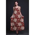 thumbnail image 2 of Bimba Robe Maxi à Bretelles Spaghetti Sans Manches pour Femmes en Rayonne à Imprimé Floral, Coupe Évasée - Très Petit, 2 of 4