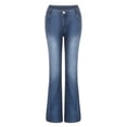 thumbnail image 4 of Pisexur Plus Size Jeans for Women, Relaxed Fit Straight Leg Jeans Curvy Bootcut Mid-Rise Stretch Button Straight Full Length Juniors Jeans, 4 of 6
