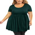 thumbnail image 1 of Tunique Grande Taille pour Femmes Manches Courtes Roses Vertes Hauts 3X Col Rond Vêtements Été Fluide Vêtements de Maternité Chemise, 1 of 6