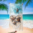 thumbnail image 4 of TIMIFIS Polyester Serviette de Plage en Serviette de Plage de Mer Microfibre Super Fine Velours Double Face Serviette de Bain Séchage Serviette de Vacances au Bord de la Mer Tissu Natation, 4 of 6